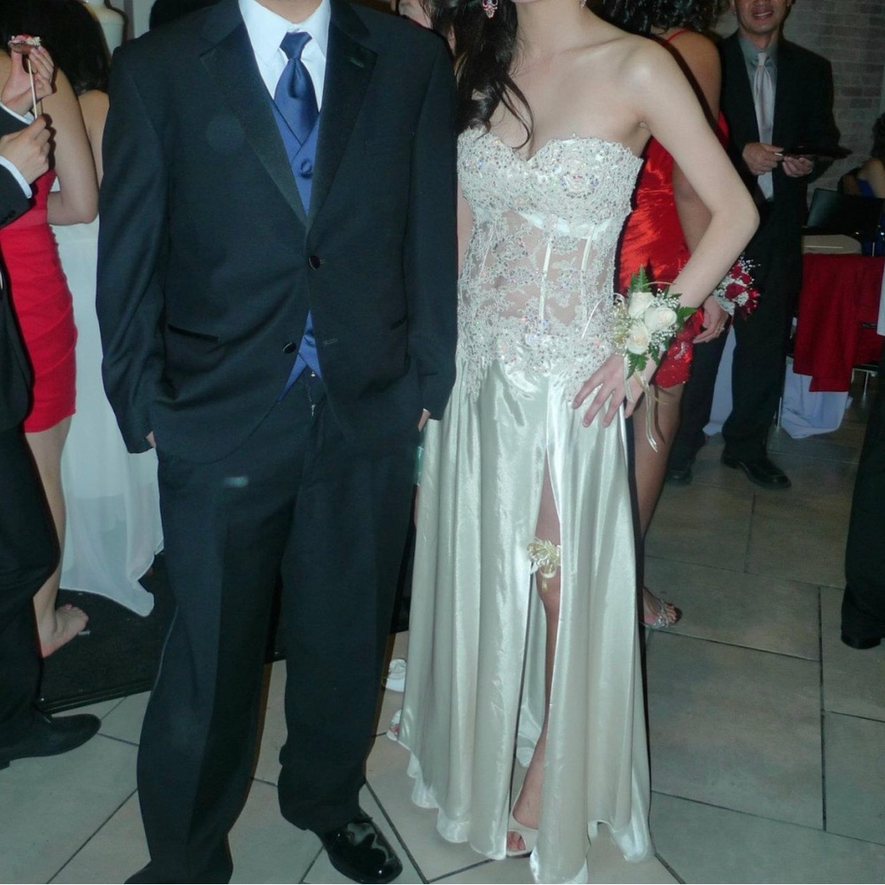 Lace evening gown